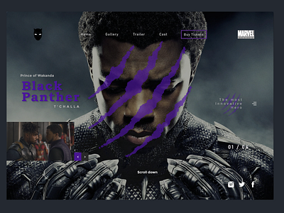 Black Panther Header UI Design