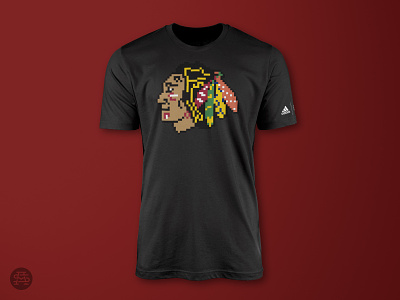 Pixelated Logo apparel chicago hockey identity logo nhl sports t-shirt type vintage