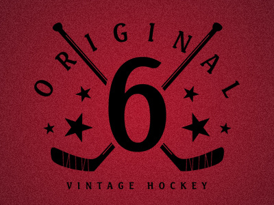 Original Six hockey logo nhl orignal six red sports sticks vintage