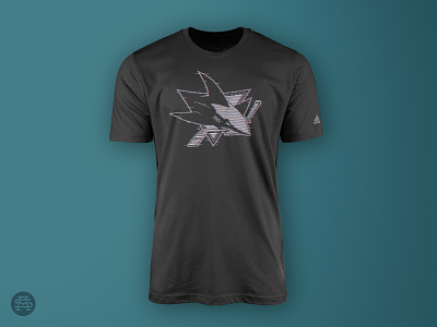 Interference apparel black hockey logo nhl sharks sports t-shirt