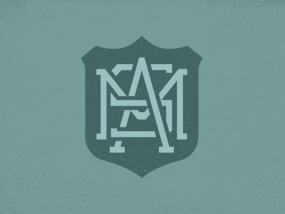Monogram a identity initials logo m monogram s shape shield typography