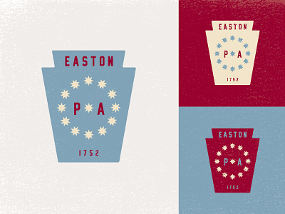 Easton Keystone distressed easton keystone lehigh valley logo pennsylvania shapes stars vintage