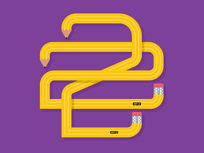 No. 2 logo number pencil two type type fight purple yellow