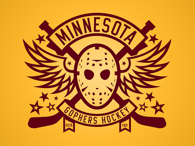 Return Of The Mask gold golden gophers hockey logo mask minneapolis minnesota sports t shirt type typography