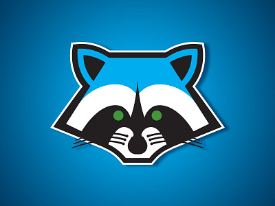 Boise Raccoons Primary Logo animal black boise branding cyan fantasy hockey identity league logo mask raccoons