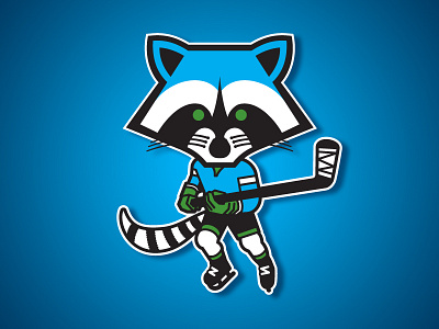 Boise Raccoons Mascot animal black boise branding cyan fantasy hockey identity league logo mask raccoons