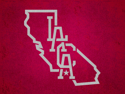 Los Angeles California Monogram Mark Detail california logo los angeles monogram red silver state t shirt type typography