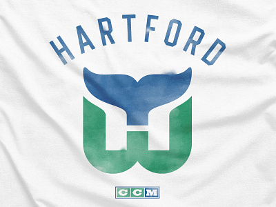 Premium Wash apparel ccm hartford hockey logo nhl sports t shirt type vintage watercolor whalers