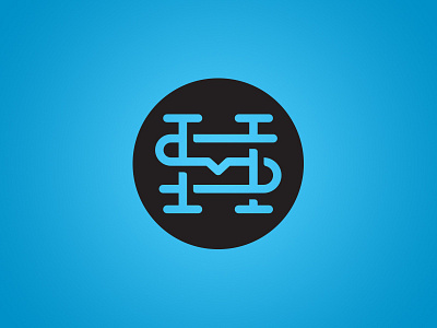 HMS Monogram art crest cyan design family logo monogram type typography