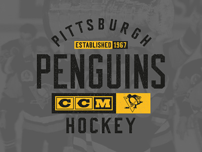 Golden Goal apparel ccm hockey logo nhl penguinss pittsburgh sports texture type vintage