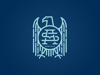 Monogram update W.I.P. branding circle crest eagle ligature logo monogram shield type