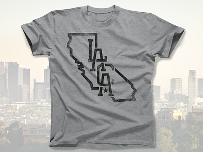 LA/CA ca california la logo los angeles monogram t shirt type vintage
