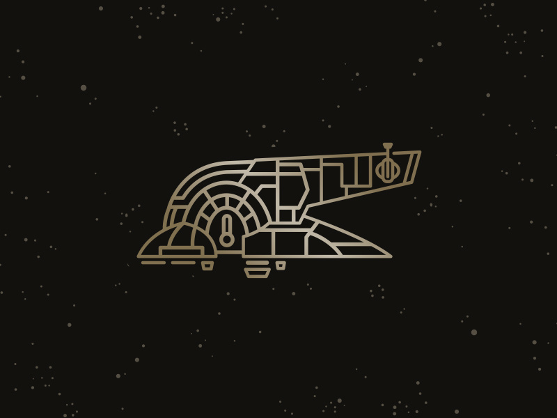 Slave 1 Pin Art star wars pin hunter bounty movie spaceship ship line space