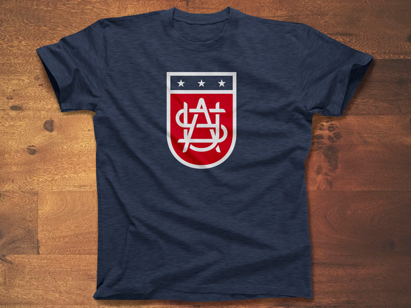 United - USA america stripes stars apparel sports logo monogram shield flag usa