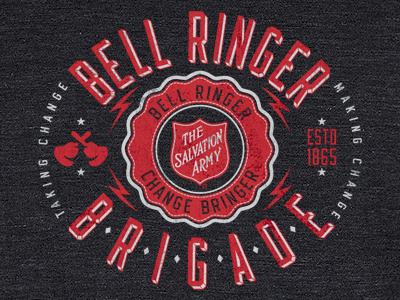 Salvation Army Bell Ringer tee bell custom logo type