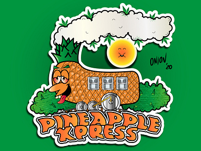 Pineapple Xpress cartoon cartoon character cartoon illustration design diseño diseño gráfico diseñografico graphics illustration lettering logo logomaker logos logotype pineapple pineappleexpress strain straindesign