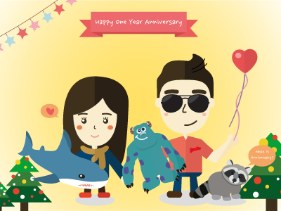 Anniversary anniversary avatar christmas couple illustration lover new year valentine warm