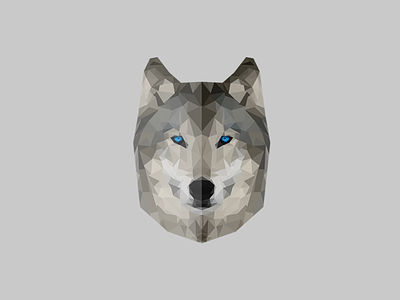 Wolf animal gray logo low poly polygon wolf