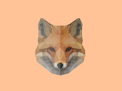 Fox animal brown fox logo low poly orange polygon