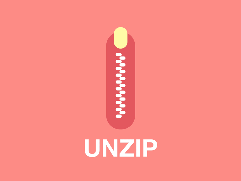 Zip animation gif principle unzip zip