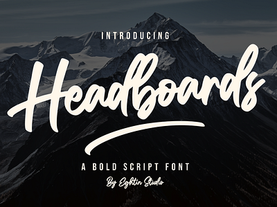 Headboards Font branding design display font handwritten handwritten font label logo typography