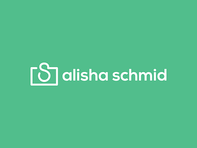 Alisha Schmid Logo branding green icon line logo mark mint photographer photography stroke type typography