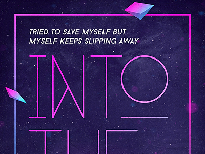 Into The Void 80s colorful geometric poster retro space texture type typography vibrant vintage