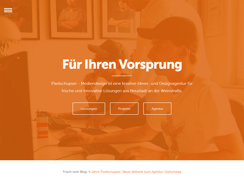 New Agency Website redesign relaunch web website minimal simple flat background image orange museo