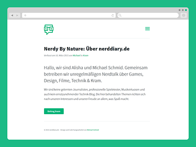 nerddiary.de redesign blog clean geek german glasses minimal nerd news simple web website