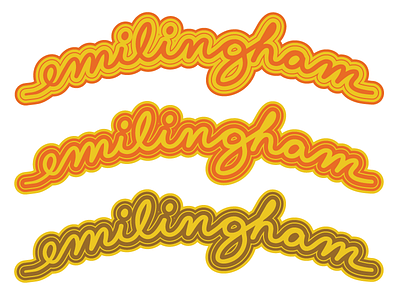 Emilingham Retired Cursive Logo branding cursive design logo script