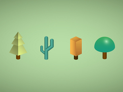 Trees cactus gradient illustration tree trees vector