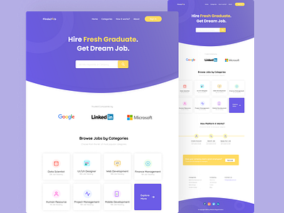 FindaJob - Landing Page design typography ui ux web website