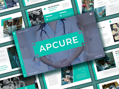 Apcure - Medical Presentation Template business clinic cure design doctor googleslides graphic graphicdesign hospital keynote presentation medical medical care medicine modern powerpoint presentation powerpoint template pptx