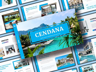 Cendana - Hotel Pools Presentation Template creative design elegant graphicdesign illustration modern powerpoint presentation powerpoint template pptx