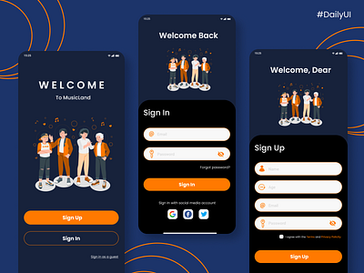 MusicLand challenge daily 100 challenge dailyui dailyuichallenge design design app design inspiration landing page design ui ui ux design uidesign user interface design