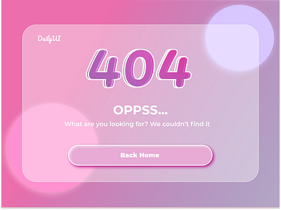 Daily UI 008 :  404 Page
