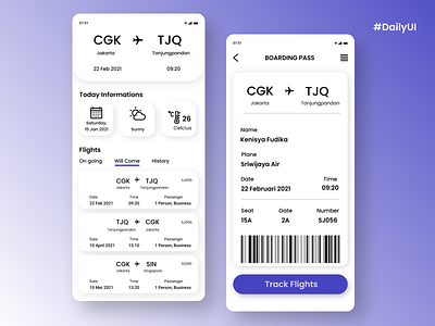 DailyUI 024 : Boarding Pass