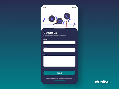 DailyUI 028 : Contact Us apps branding contact contact us daily ui dailyui design app design inspiration mobile apps ui ux design uidesign user interface design web design