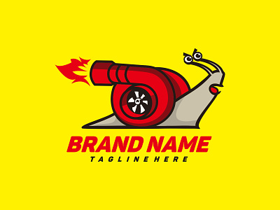 Snail Turbo Engine animal automotive branding design engine flat icon illustration logo mascot snail turbo vector