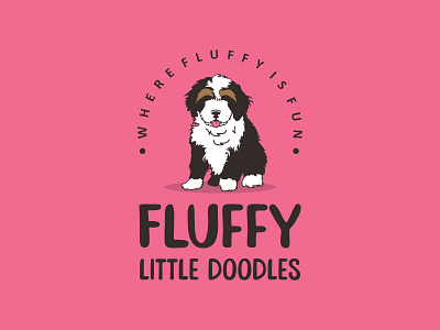 Fluffy Doodles animal branding design dog icon logo mascot vector