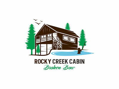 rocky greek cabin animal branding cabin classic design fishing icon illustration lake logo mascot vector