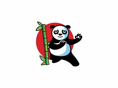 kungfu panda animal animals bamboo branding classic design icon illustration kungfu logo mascot panda vector