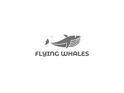 FLYING WHALES animal art branding design flat graphic illustration logo logodesign minimal