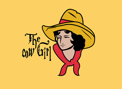 Cow girl art artist artwork logo