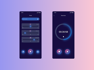 Timer Mobile App app dailyui design timer ui ux