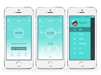 NapQ Sleep Monitor app interaction design ui
