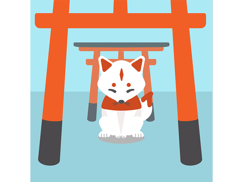 Awesome Senbon Torii 2d animations after effects animation character animation design fox fushimi inari shrine graphic design japan kyoto motion graphics oinarisan shrine super view this is japan torii gates