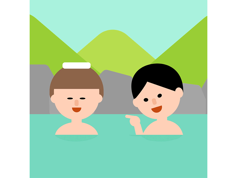 ENJOY ONSEN 2d animations after effects animation character animation design graphic design hot spring japan japanese macaque monkey motion graphics onsen spa this is japan