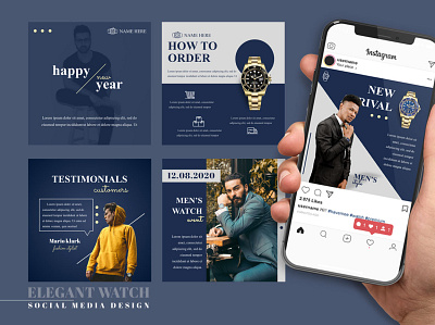 Social Media Design - Elegant Watch advertising branding elegant watch graphic design social media social media design