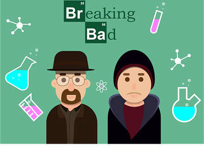 Breaking Bad character breakingbad character design flatdesign jesse pinkman walterwhite